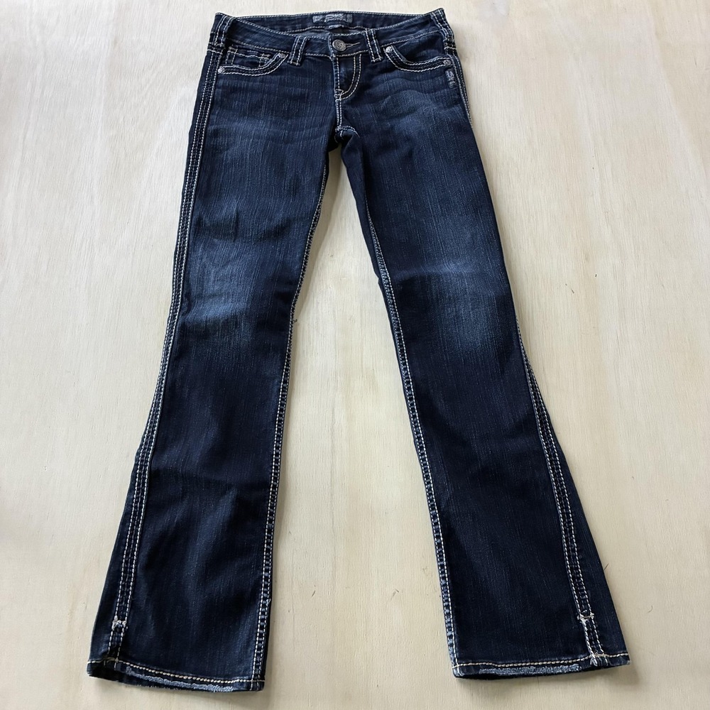 Silver Jeans Co Jeans Frances Womens‎ 26x31 Dark Wash Blue Bootcut Slim Denim